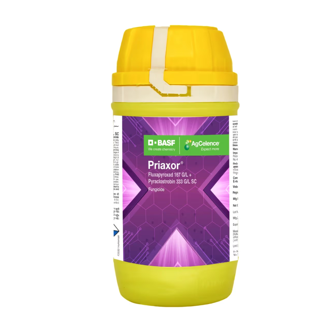 BASF Priaxor Fluxapyroxad 167 g/L + Pyraclostrobin 333 g/L Fungicide | Broad Spectrum Long Lasting Disease Control for Soybean, Cotton & Groundnut