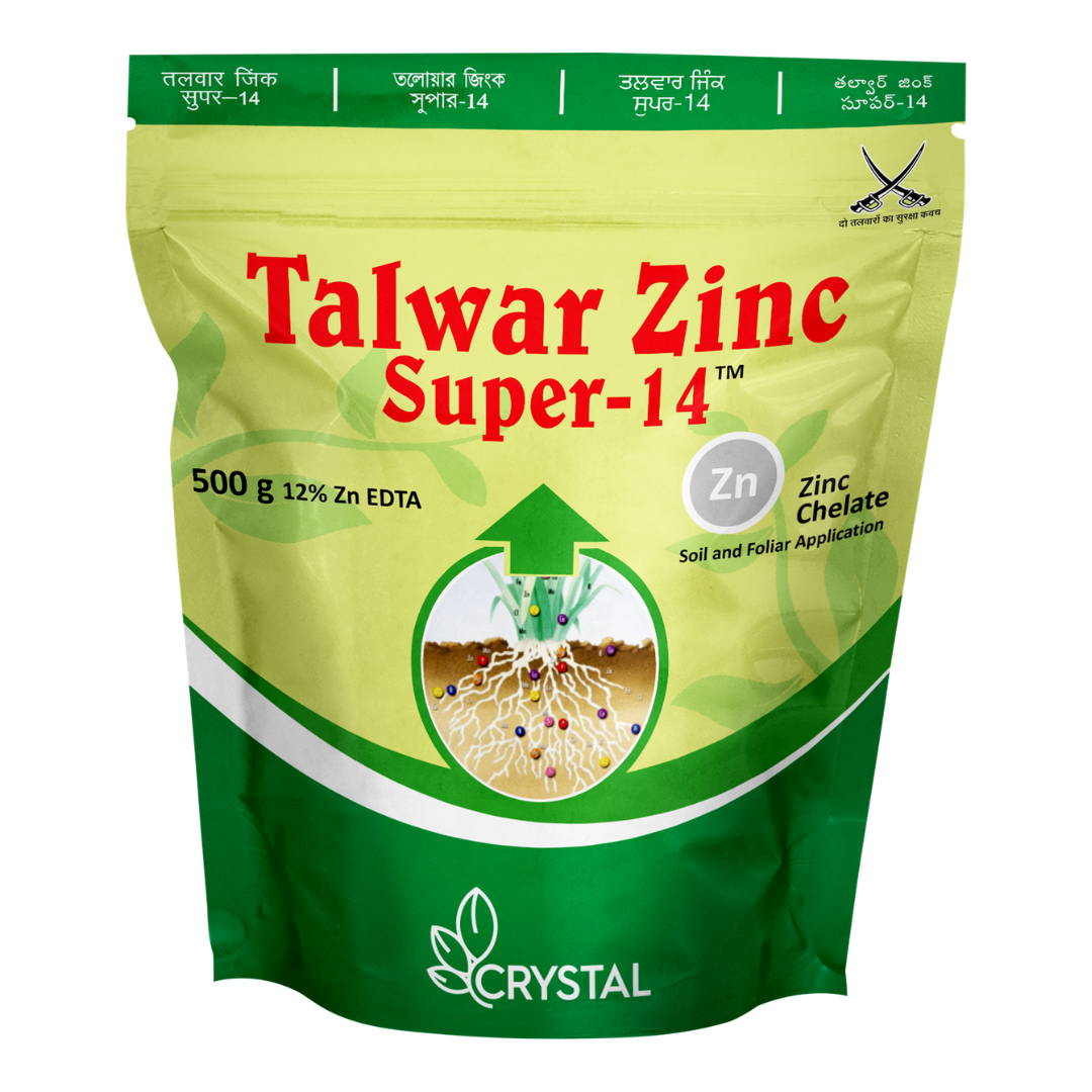 Crystal Talwar Zinc Super-14 Zinc EDTA 12% Micronutrient Fertilizer | Corrects Zinc Deficiency & Improves Crop Growth