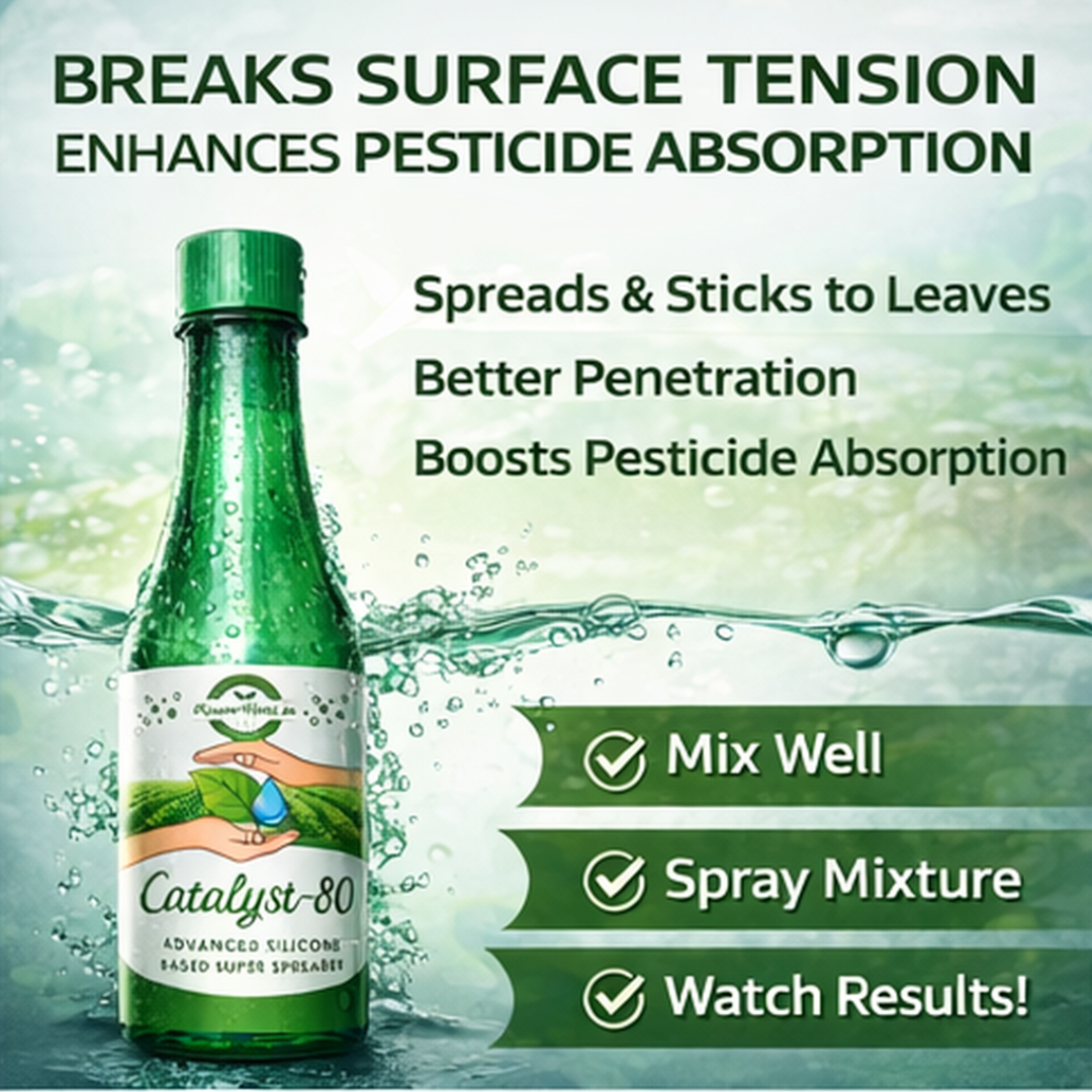Kisanmart Catalyst-80 Silicon Based Super Spreader | Improves Spray Coverage, Nutrient Uptake & Agrochemical Efficiency