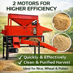 Kisanmart Winnower Cum Grader Machine | Electric Grain Cleaning & Grading Machine | 1000 Kg/Hour Capacity | 220V Operated