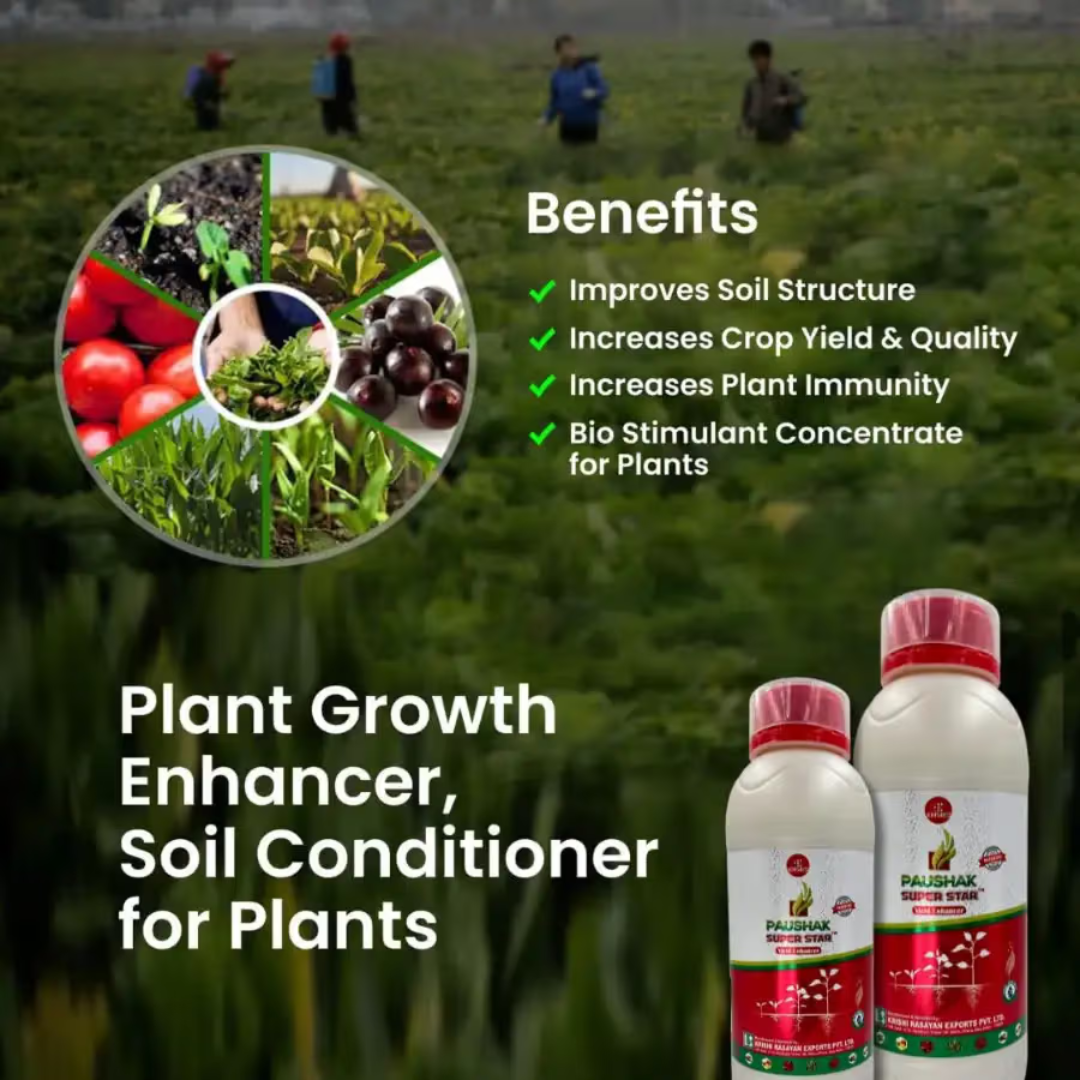 KREPL Paushak Super Star Plant Growth Regulator | Gibberellic Acid 0.45% SL for Enhanced Crop Growth & Yield