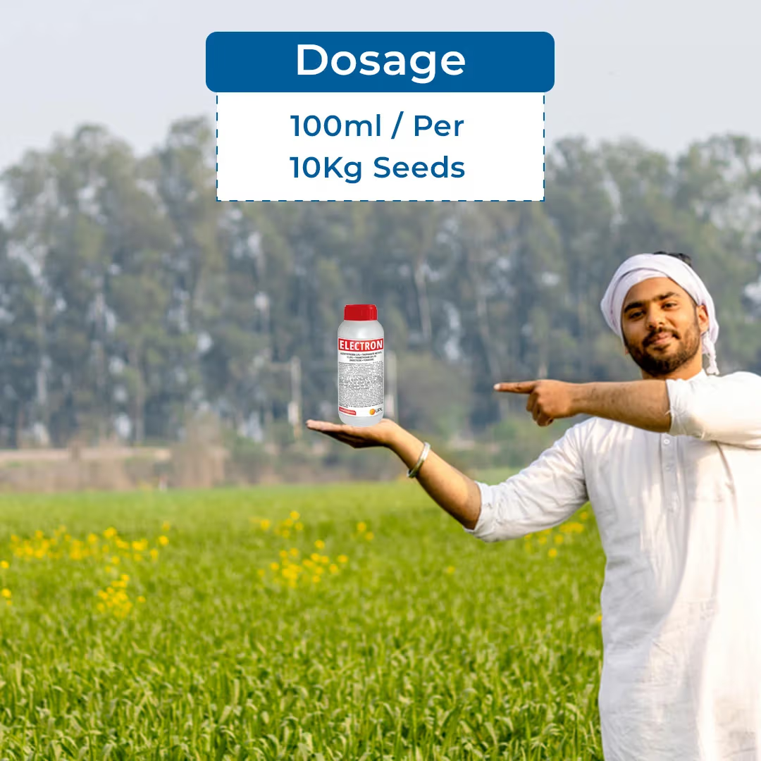 UPL Electron Azoxystrobin 2.5% + Thiophanate Methyl 11.25% + Thiamethoxam 25% FS Seed Treatment | Protection Against Fungal Diseases & Early Stage Insect Pests